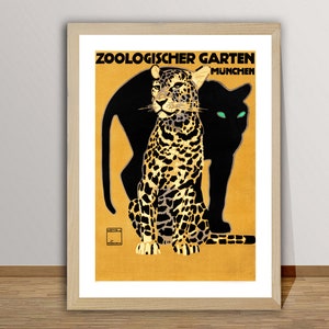 Zoologischer Garten München Vintage Reiseplakat von Ludwig Hohlwein - Posterdruck oder Leinwanddruck / Geschenkidee