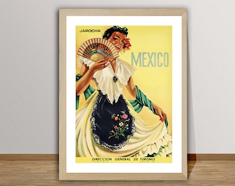 メキシコ ハローチャ ヴィンテージ トラベルポスター：壁装飾プリント