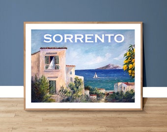 Sorrento Italy Vintage Travel Poster - Poster Paper or Canvas Print / Gift Idea / Wall Decor