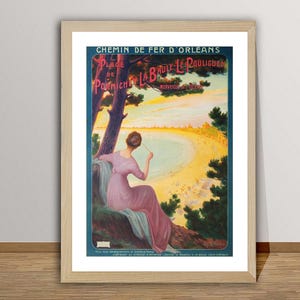 Plage de Pornichet, La Baule, La Pouliguen, France Vintage Travel Poster - Retro Porniche Poster / Gift Idea / Wall Decor