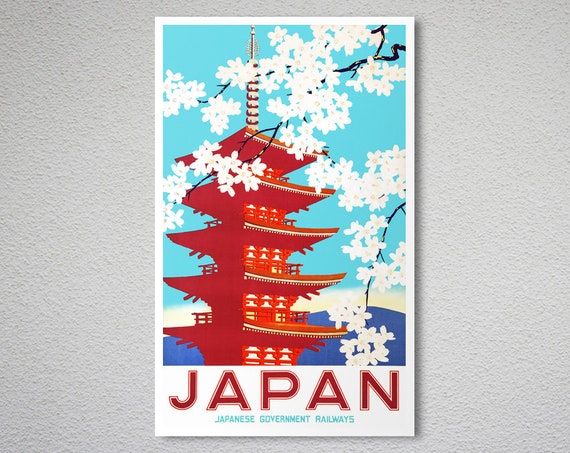 Japan vintage travel poster vintage illustration of Japan birthday gifts retro wall art print wall decoration idea travel inspiration