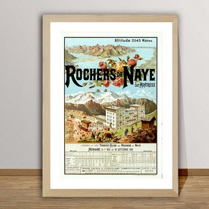 Rochers de Naye, Switzerland Vintage Travel Poster - Retro Rochers de Naye Poster / Gift Idea