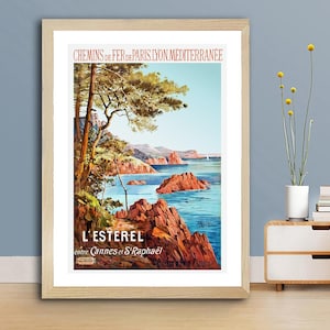 L'Esterel Entre Cannes et St Raphael, France Vintage Travel Poster - L'Esterel Memories of Travel / Gift Idea / Wall Decor