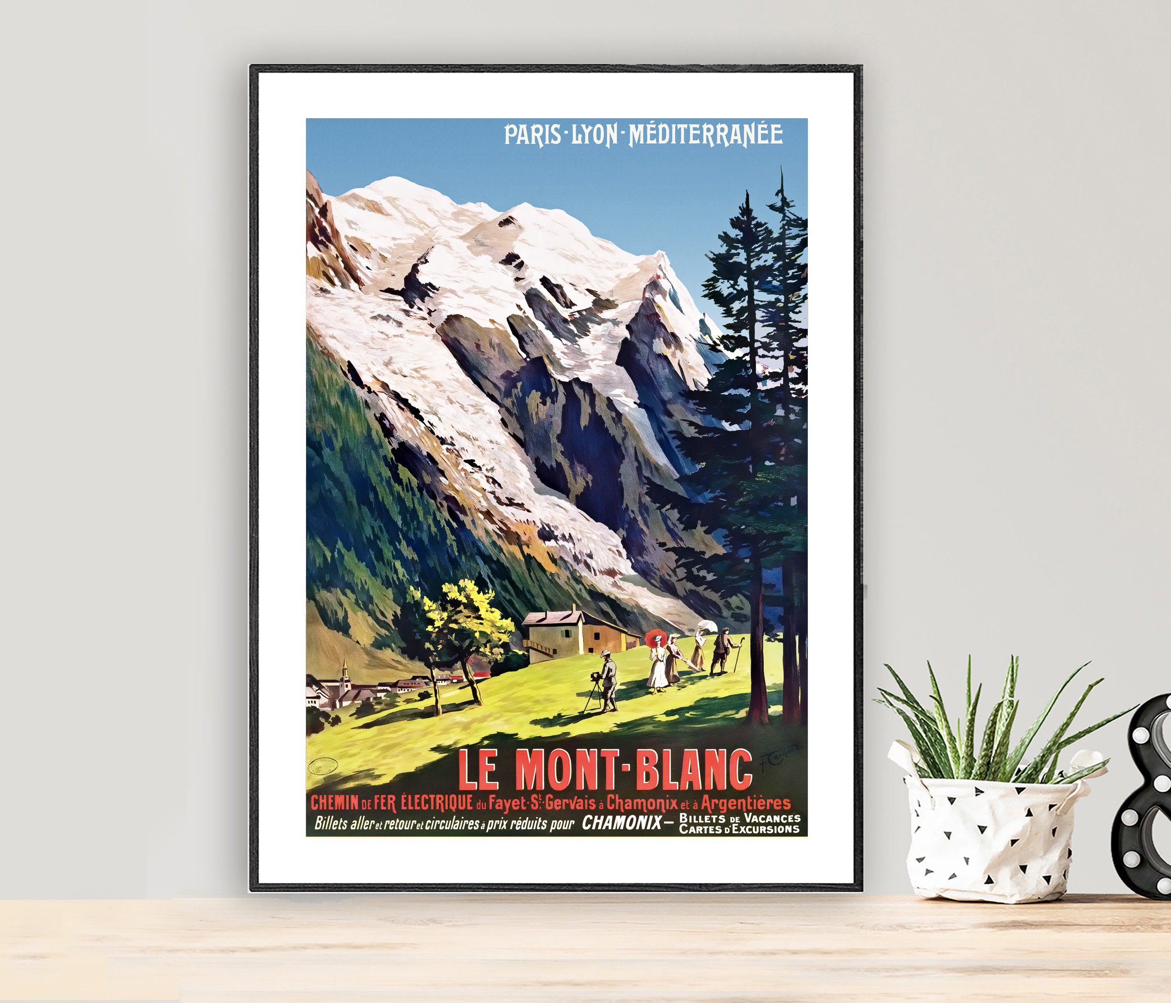 Home Decor Xmas Gifts Vintage Mont Blanc Print Le Tour Du Mt Blanc Art Poster 