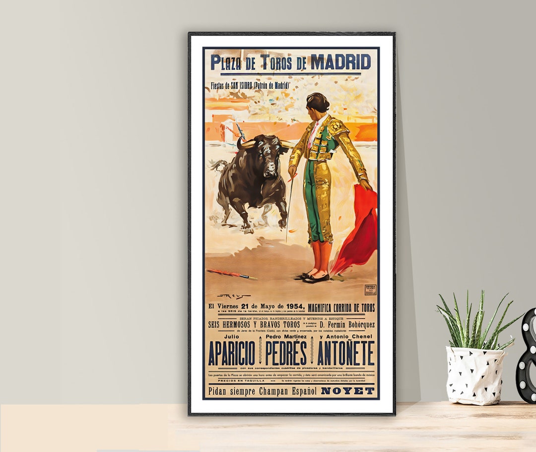 Plaza de Toros Madrid Vintage Travel Poster Poster Paper or - Etsy