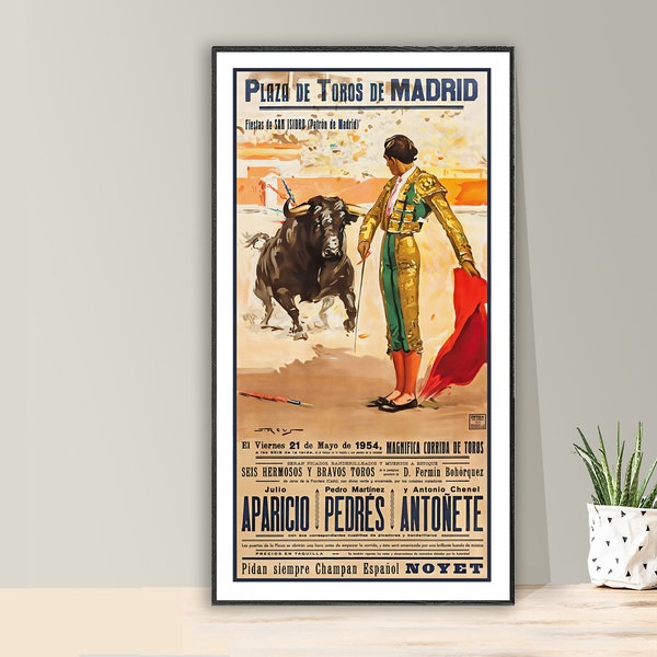 Plaza de Toros Madrid Vintage Travel Poster - Poster Paper or Canvas Print / Gift Idea / Wall Decor