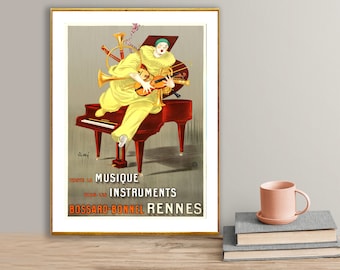 Vintage Music Poster: Bossard-Bonnel Rennes, Musical Instruments