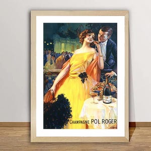 Vintage French Champagne  Advertisement Art Print - Reproduction of a Vintage Artwork, Decorative Purposes Wall Decor
