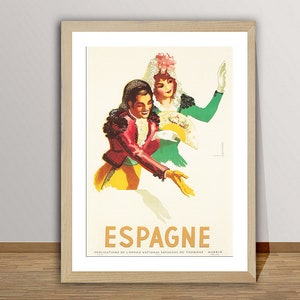 Espagne, Spain Vintage Travel Poster - Retro Spain Poster / Gift Idea / Wall Decor