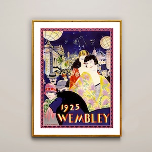 Wembley, 1925, cartel de viaje vintage de Londres - papel de cartel o impresión de lienzo / idea de regalo / decoración de pared