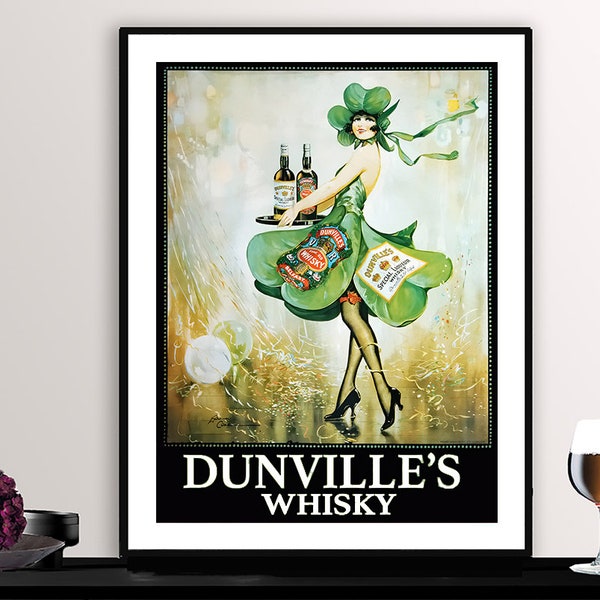 Dunville's Whisky Vintage Food&Drink Poster - Poster Paper or Canvas Print / Gift Idea