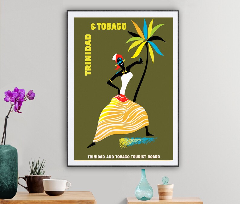 Trinidad Tobago Vintage Travel Poster Poster Print Sticker Etsy