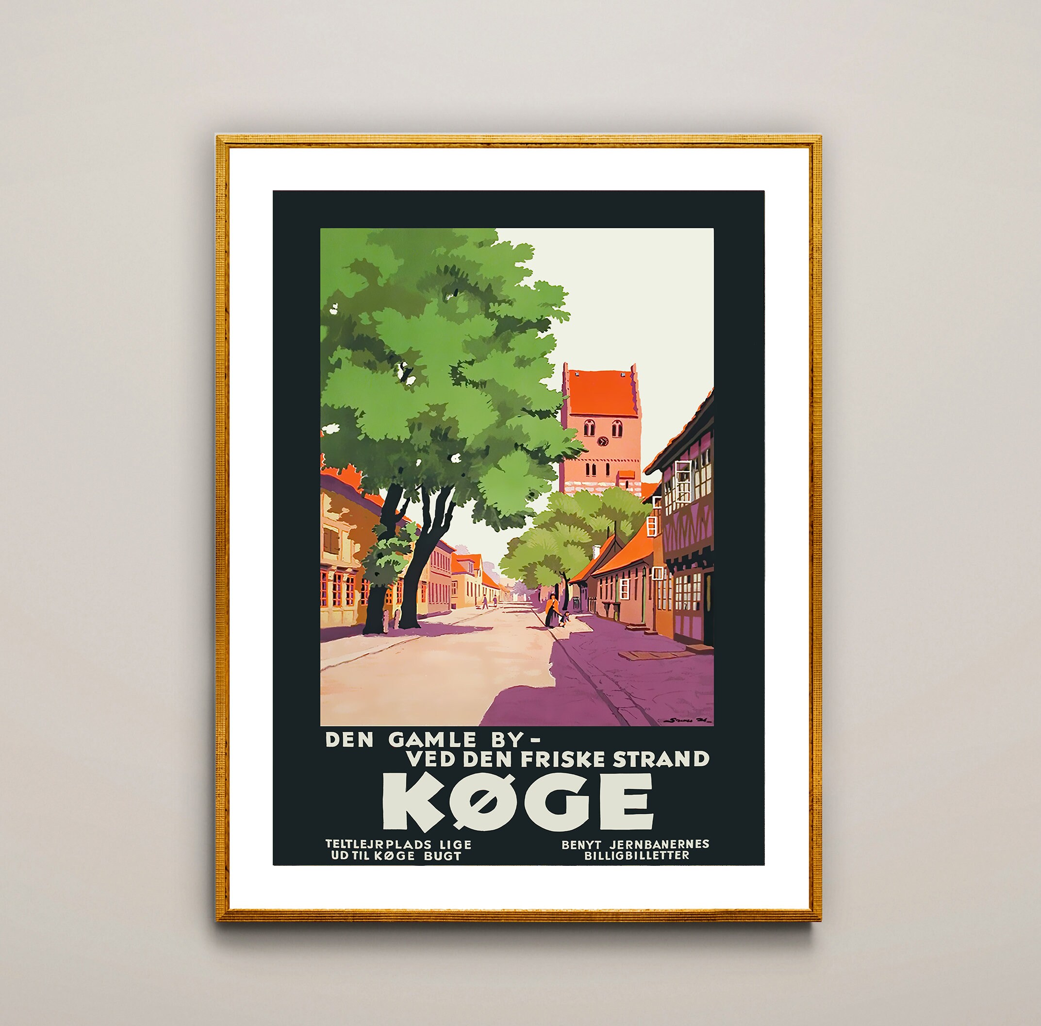 Køge Denmark Vintage Travel Poster Poster Paper or - Etsy
