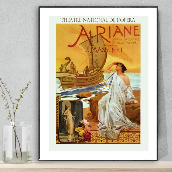 Ariane Vintage Entertainment Poster by Albert Maignan - Poster Paper or Canvas Print / Gift Idea / Wall Decor