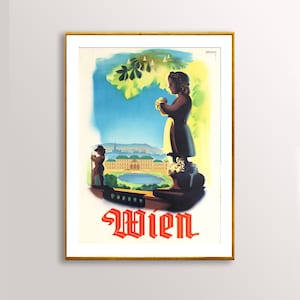 Wien, Austria Vintage Travel Poster - Poster Paper or Canvas Print / Gift Idea