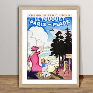 Le Touquet Paris-Plage  Vintage Travel Poster - Retro Le Touquet Poster / Gift Idea / Wall Decor