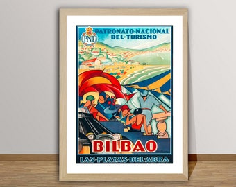Blanko Spanien Vintage Reiseplakat: Las Playas del Abra, Wall Art