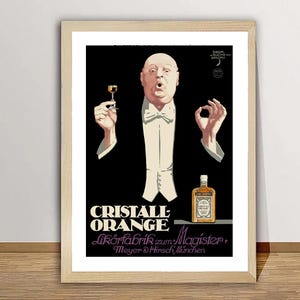 Vintage Cristall Orange Likör Fabrik Advertisement Art Print - Reproduction of a Vintage Artwork, Decorative Purposes Wall Decor