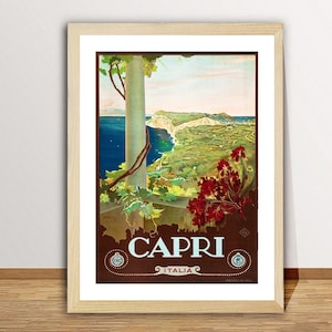Capri Italia Vintage Travel Poster - Travel Art Print / Gift Idea / Wall Decor