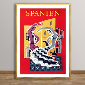 Spanien, Spain Vintage Travel Poster - Travel Memories of Spain / Gift Idea / Wall Decor