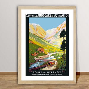Route de Pyrenees Haute Vallee de L&#39;Ariege Vintage Travel Poster  - Travel Art Print / Gift Idea / Wall Decor