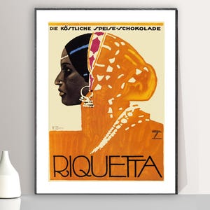 Vintage Speise Schokolade Riquetta Advertisement, (1926) Art Print - Reproduction of a Retro Artwork, Decorative Purposes Wall Decor