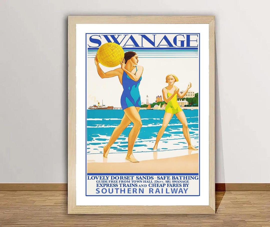 Vintage Swanage Dorset Travel Poster – Southern Railway Reproduction – A2/A3/A4 Sizes