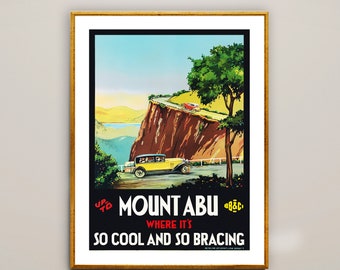 Up to Mount  Abu Vintage Travel Poster - Poster Paper or Canvas Print / Gift Idea / Wall Decor