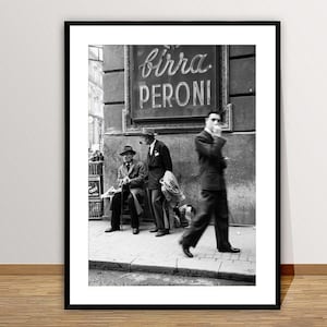 Men in a Street of Napoli, Italy Vintage Photo Poster - Poster Paper or Canvas Print / Gift Idea / Wall Decor