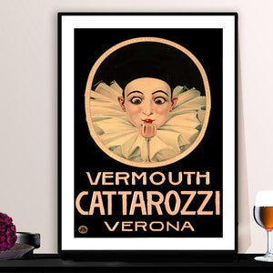 Vermouth Cattarozzi Vintage Food&Drink Poster - Poster Paper or Canvas Print / Gift Idea / Wall Decor