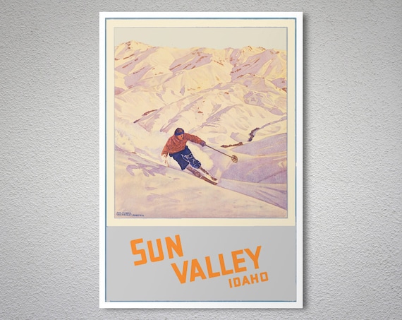 Ski Skiing Sun Valley Sunshine Idaho Winter Sport Vintage Poster Repro FREE SH