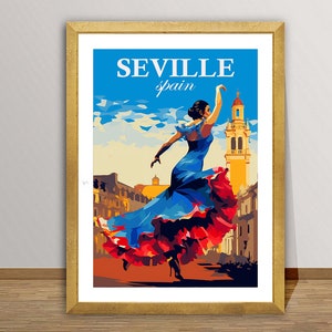 Seville, Flamenco Dancer, Spanien Vintage Reiseplakat - Reise-Spanien-Kunstwerk, genießen Flamenco in Seville, Wand-Dekor