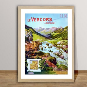 Poster di viaggio vintage Le Vercors (Dauphine) Francia - Poster su carta o tela stampata / Idea regalo