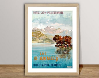 Poster Vintage Annecy France 30x45 Cm - Impression Haute Qualité, Toile Résistante, Décoration Murale Rétro - 8