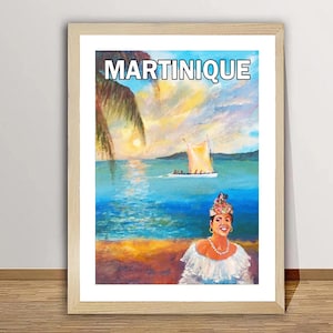 Martinique Island Vintage Travel Poster - Martinique Dream / Gift Idea / Wall Art