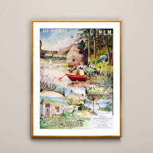 Beçanson, Les Brenets Frankrijk Vintage Travel Poster - Poster Papier of Canvas Print / Cadeau Idee / Wall Decor