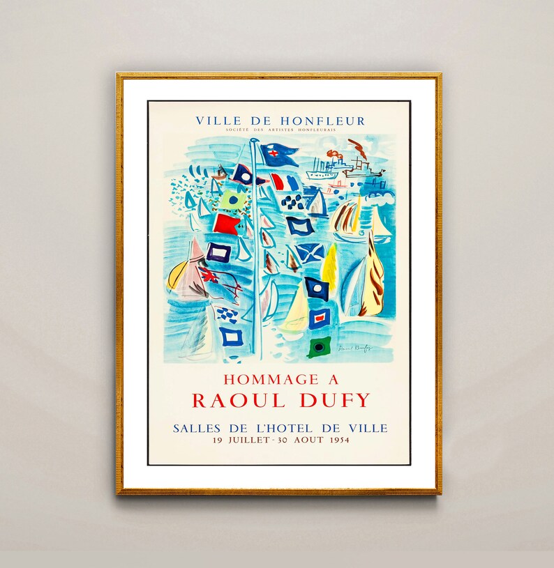 Affiche Exposition Honfleur 1954 – Reproduction HD 50x70cm