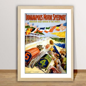 Vintage Indianapolis Motor Speedway Advertisement (1909) Art Print, Reproduction of a Retro Artwork, Decorative Purposes Wall Decor