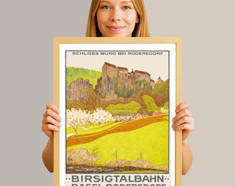 Vintage Birsingtalbahn Basel Rodersdorf Travel Poster: Birsigtal Railway Print