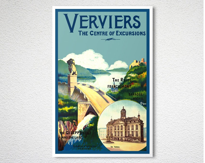 Verviers Belgium Vintage Travel Wall Decor Advertisement Art Poster Print 