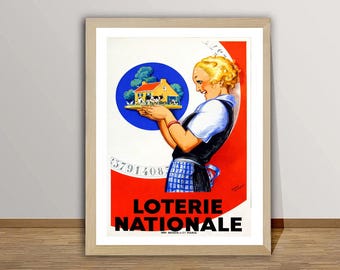 Loterie Nationale Vintage Poster - Lottery Art
