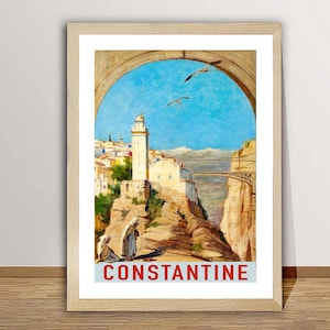 Constantine Vintage  Travel Poster - Poster Paper or Canvas Print / Gift Idea / Wall Decor
