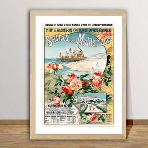 Cie Int le des Wagons Lits et des Grand Express Europeens, Services de la Méditerranée Vintage Travel  Poster - Travel Art Print / Gift Idea