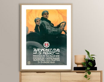 Automobile Club di Milano Vintage Grand Prix Poster,  1909 -  Poster Print or Canvas Print / Gift Idea / Wall Decor