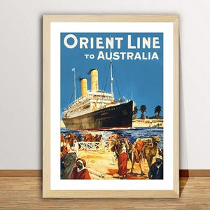Orient Line to Australia Vintage Travel Poster - Transport Poster / Gift Idea / Wall Decor