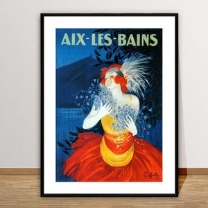 Aix Les Bains, Frankreich Reiseplakat - Posterpapier oder Leinwand Druck / Geschenkidee / Wanddekoration