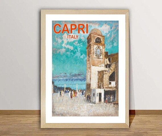 絵画 CARTUSIA CAPRI vintage poster Original vintage poster ITALY CARTHUSIA PERFUME OF CAPRI