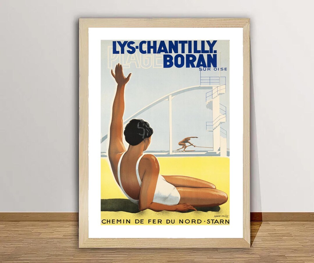 EUROPE ヨーロッパ 希少品 ポスター ヴィンテージ リス シャンティイ フランス トラベル ポスター: ボラン