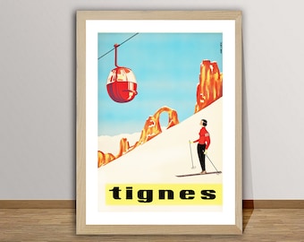 Tignes, France Vintage Travel Poster - Poster Paper or Canvas Print / Gift Idea