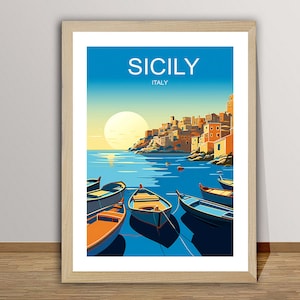 Sizilien, Italien Reiseposter von Wed - Sizilien Poster, Reise Sizilien, Wanddeko, Geschenkidee